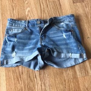 light wash jegging shorts